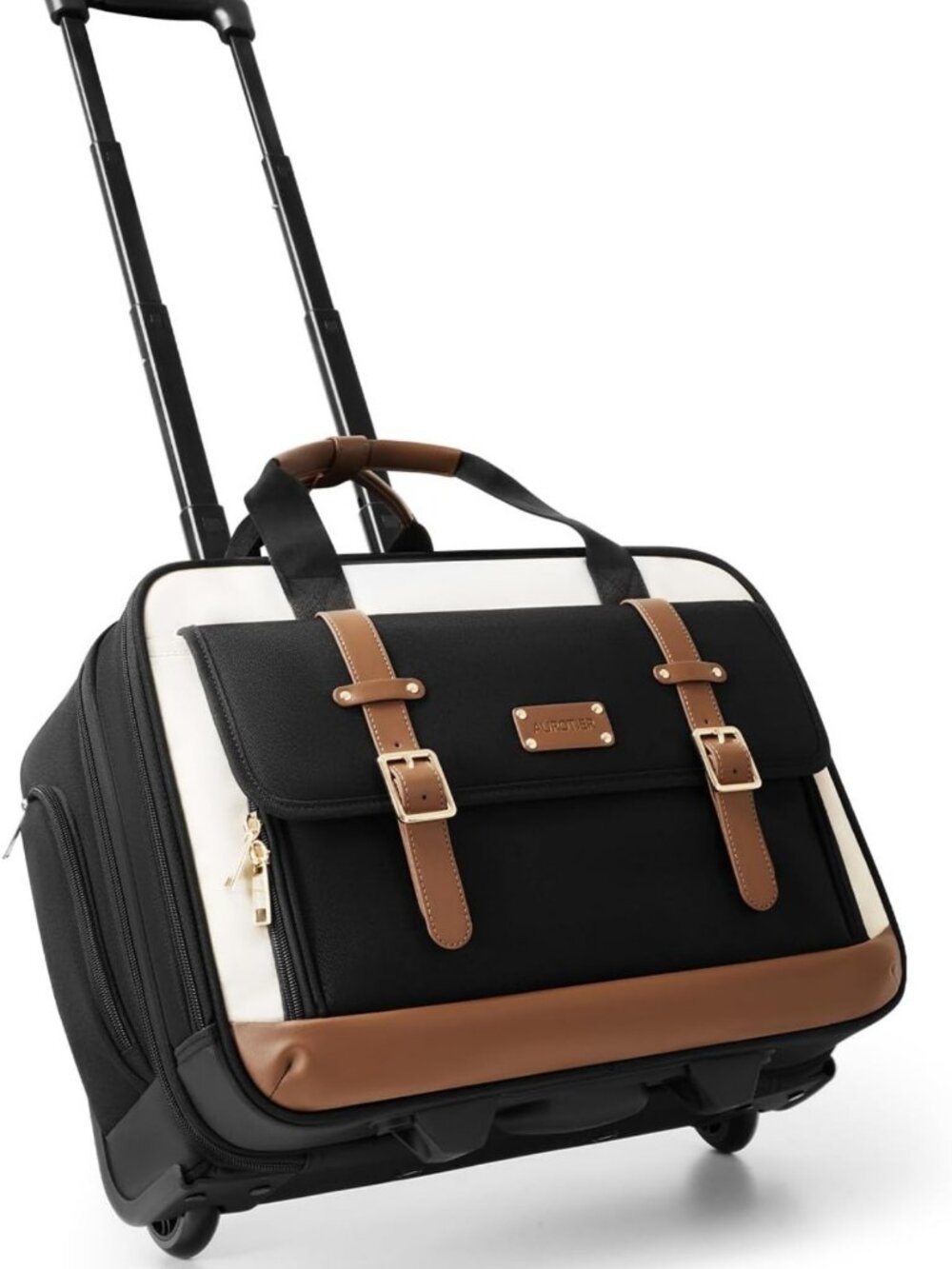 16-Inch Rolling Laptop Bag with Wheels - Underseat Carry-On, Briefcase for Work